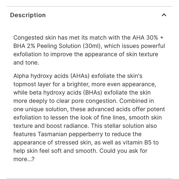 The Ordinary AHA 30% + BHA 2% Peeling Solution TikTok - Picture 4 of 9